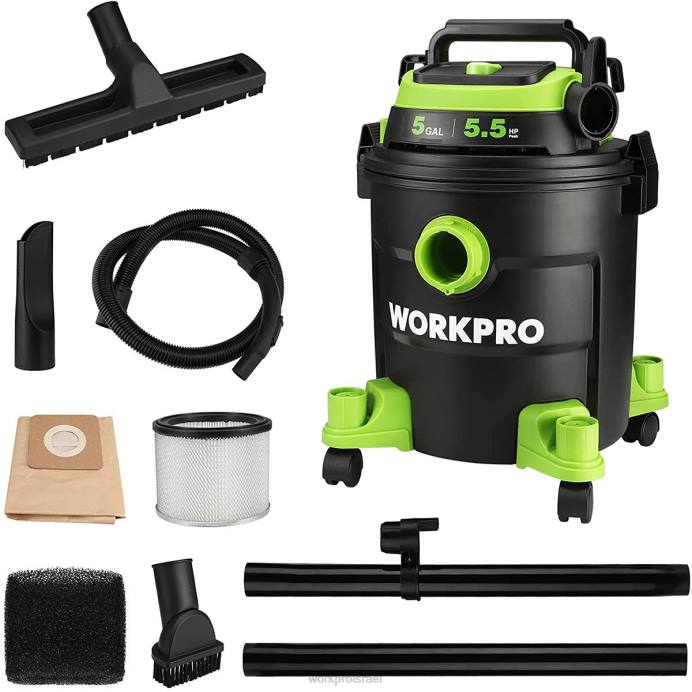 מורדן WORKPRO שואב אבק בחנות בנפח 5 ליטר, 5.5 כוח סוס לניקוי חנות עם מסנן hepa, צינור ואביזרים כְּלִי L40Z214
