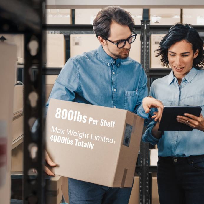 שחור עם דפוס כסף WORKPRO מדפי אחסון ממתכת 5 קומות מתכוונן מדף אחסון כבד אִחסוּן L40Z6