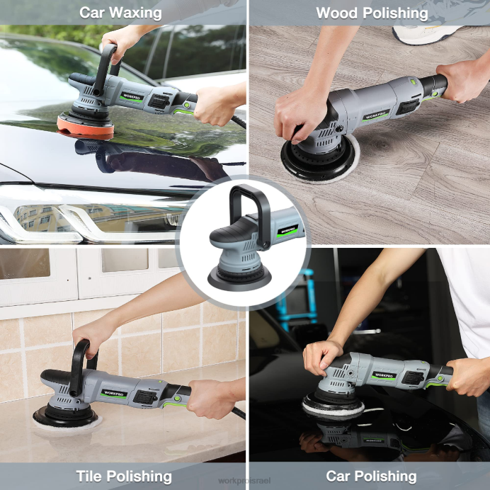 מורדן WORKPRO מלטש חוצץ, ערכת פוליש מסלול אקראי 6 אינץ' 1080w פעולה כפולה כְּלִי L40Z240