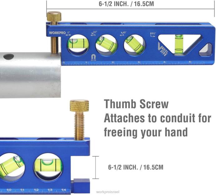 מוֹעִיל WORKPRO טורפדו בנייה מסגסוגת אלומיניום ברמה 6-1/2 אינץ' כְּלִי L40Z110