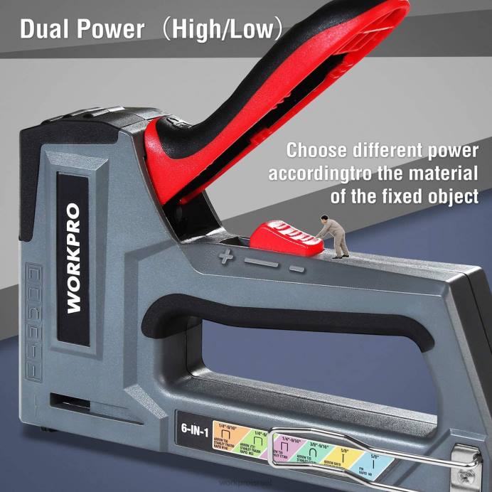ורוד/אפור WORKPRO אקדח מסמר 6 ב-1 ידני בראד מסמר ריפוד מהדק כְּלִי L40Z59