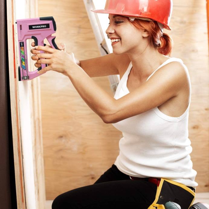 ורוד/אפור WORKPRO אקדח מסמר 6 ב-1 ידני בראד מסמר ריפוד מהדק כְּלִי L40Z59