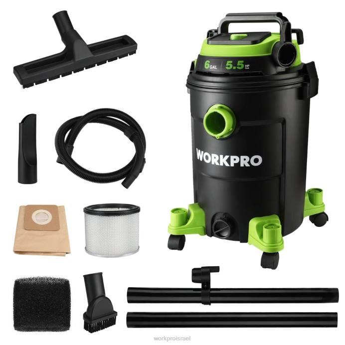 מוֹעִיל WORKPRO שואב אבק בחנות 6 ליטר 5.5 כוח סוס עם צינור מסנן Hepa ואביזרים כְּלִי L40Z215