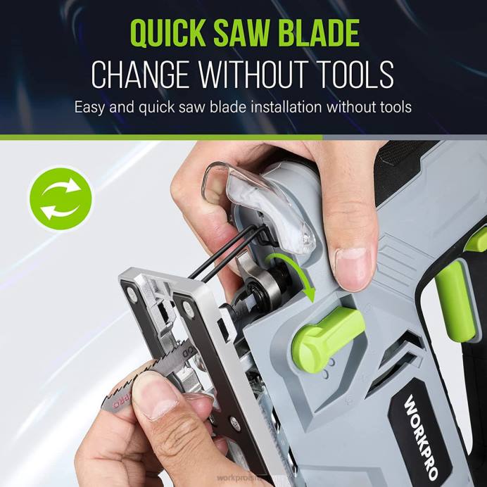 מורדן WORKPRO מסור פאזל, ערכת כלים למסור פאזל חשמלי 6.5 אמפר 850 וואט כְּלִי L40Z241