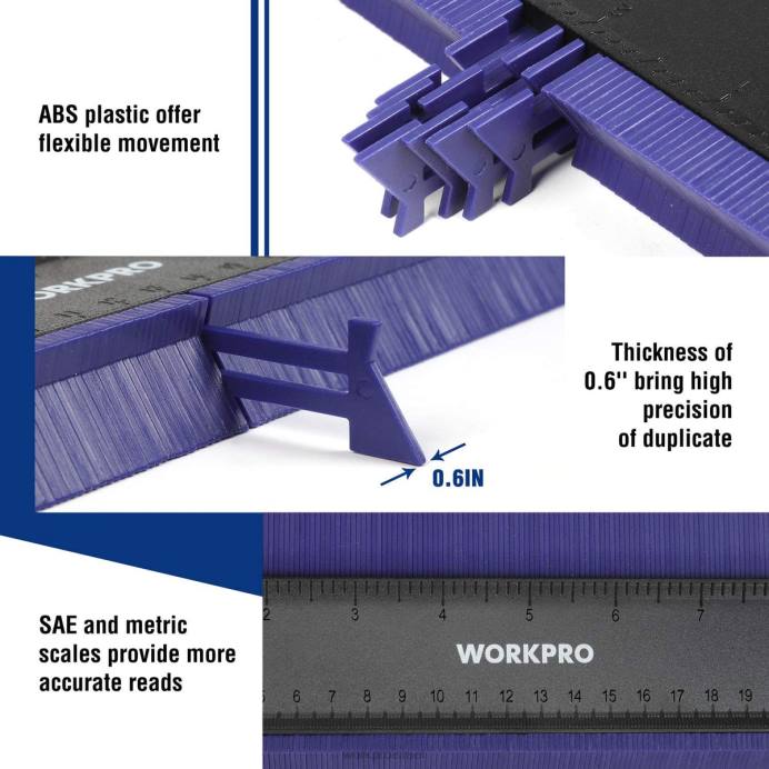 חָדָשׁ WORKPRO ערכה משולבת למדידת זווית של מד קווי מתאר ו-6 צדדים כְּלִי L40Z107