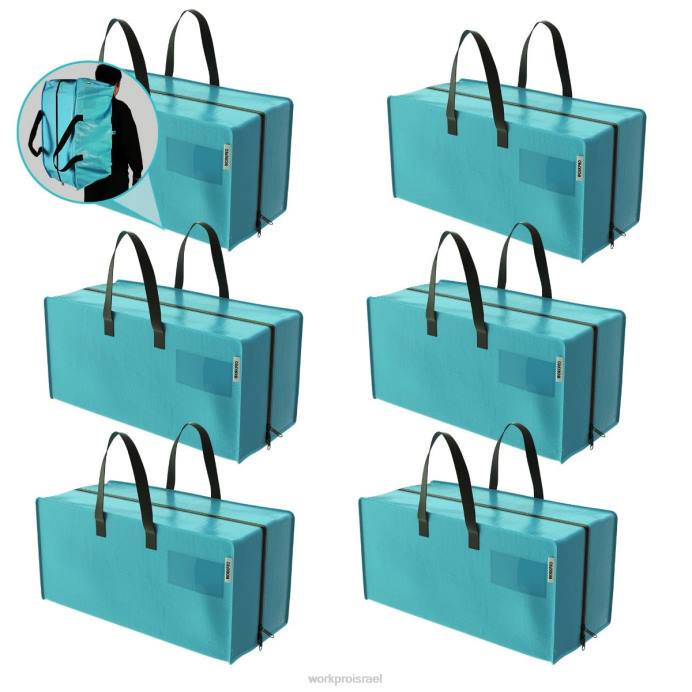 ורוד כחול WORKPRO 6 חבילות תיקי אחסון כבדים במיוחד עם רוכסנים וידיות נשיאה רצועות תרמיל אִחסוּן L40Z142