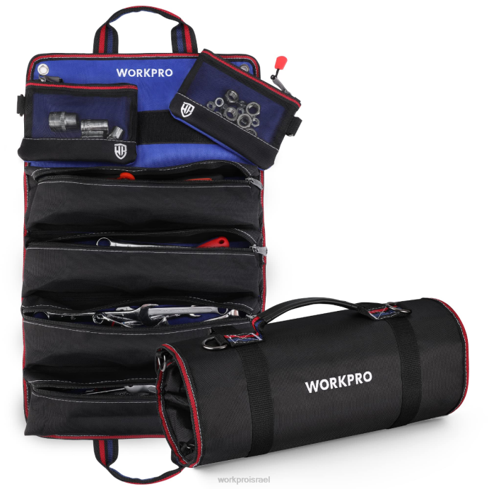 חָדָשׁ WORKPRO ארגונית שקיות רול אפ לכלי עבודה כבדים עם 6 כיסים ותיקי כלים ניתנים להסרה אִחסוּן L40Z32