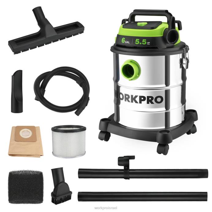 מורדן WORKPRO שואב אבק רטוב/יבש בנפח 6 ליטר עם מסנן hepa, צינור ואביזרים לאיסוף אבק בבית/מקום עבודה כְּלִי L40Z213