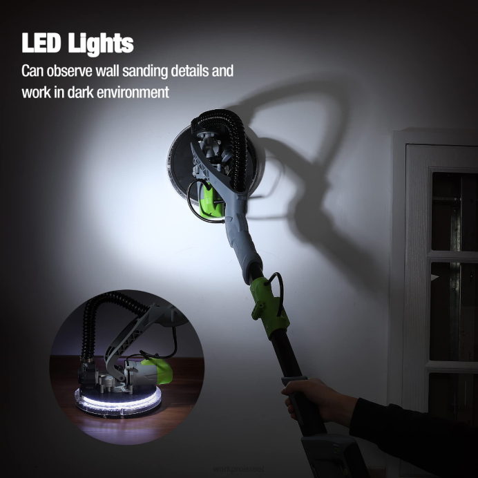 מורדן WORKPRO מלטשת קיר גבס חשמלית 720w עם ואקום כְּלִי L40Z228