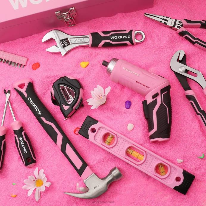 וָרוֹד WORKPRO סט כלים 75 יחידות, מברג אלחוטי מסתובב 3.7 וולט, וערכת כלים ביתית כְּלִי L40Z260
