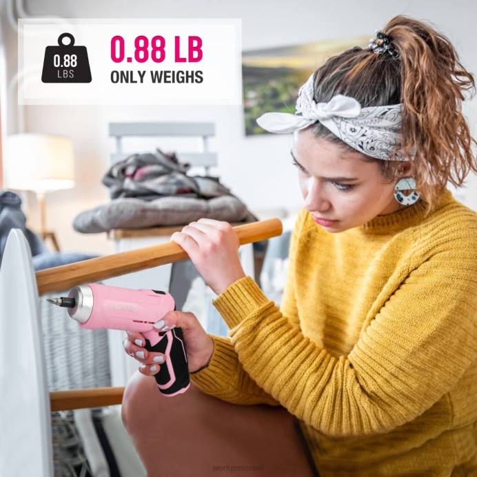 וָרוֹד WORKPRO סט כלים 75 יחידות, מברג אלחוטי מסתובב 3.7 וולט, וערכת כלים ביתית כְּלִי L40Z260