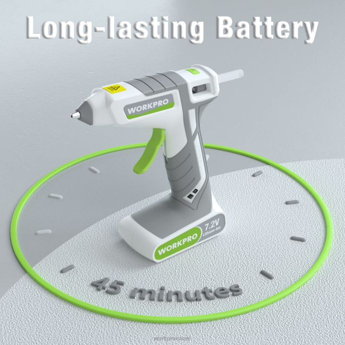 ורוד/לבן WORKPRO ערכת אקדח דבק חם נמס אלחוטי 7.2V כְּלִי L40Z164