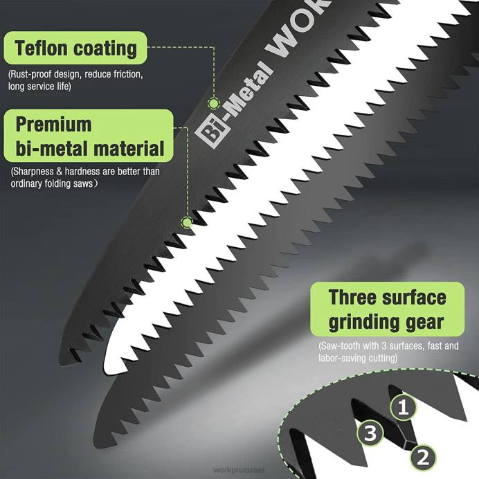 מוֹעִיל WORKPRO מסור מתקפל מסור גיזום ידני קומפקטי עם נעילת כפתור לחיצת להב 7 אינץ' כְּלִי L40Z270