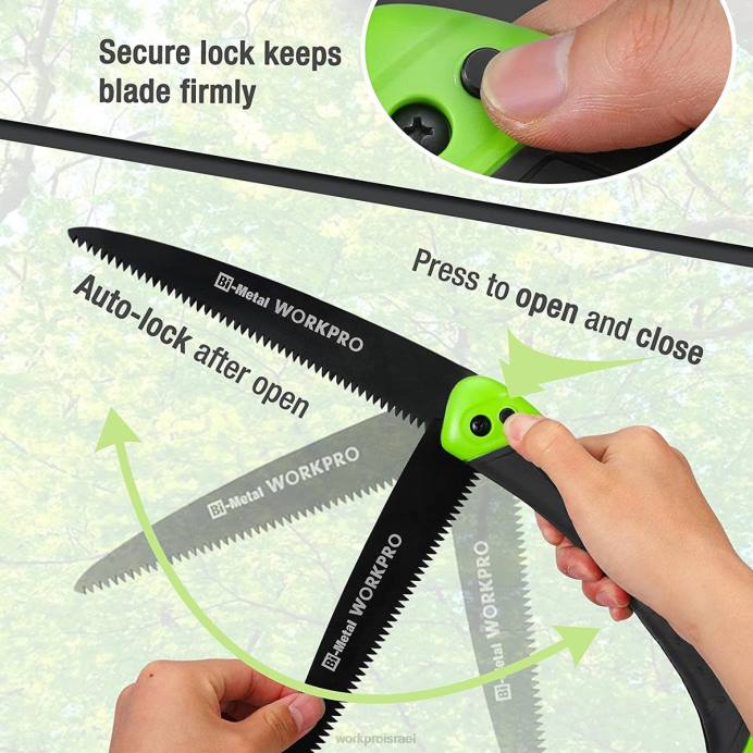 מוֹעִיל WORKPRO מסור מתקפל מסור גיזום ידני קומפקטי עם נעילת כפתור לחיצת להב 7 אינץ' כְּלִי L40Z270