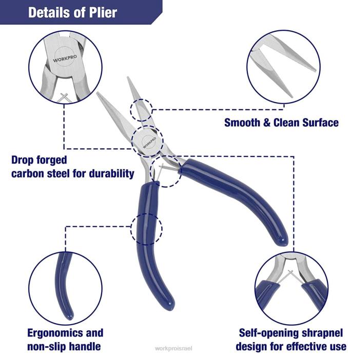 מוֹעִיל WORKPRO סט צבת תכשיטים 7 יחידות לכלים לייצור תכשיטים עם נרתיק נשיאה קל כְּלִי L40Z77