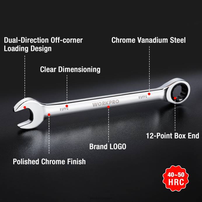 מוֹעִיל WORKPRO סט מפתחות שילוב של 7 חלקים כְּלִי L40Z85