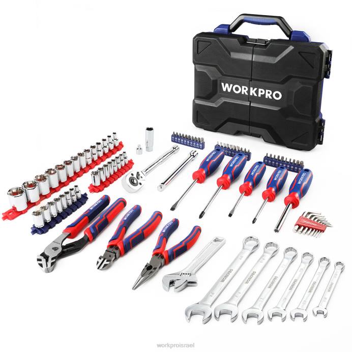 מורדן WORKPRO סט כלים למכניקה 87 יחידות, ערכת כלי עבודה ידניים עם ארגז כלים לאחסון כְּלִי L40Z305