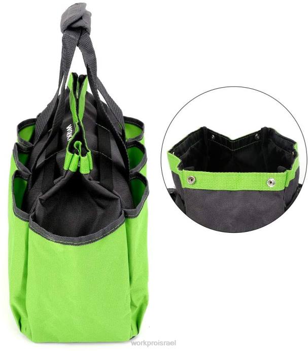 ורוד/ירוק WORKPRO תיק כלי עבודה לגינה, תיק אחסון לתיק גינה עם 8 כיסים, ארגונית ביתית לגינון פנימי וחיצוני אִחסוּן L40Z256