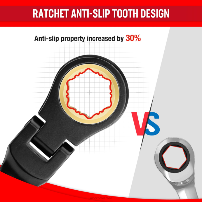 מורדן WORKPRO 8 יחידות סט מפתח ברגים נגד החלקה עם ראש גמיש כְּלִי L40Z80