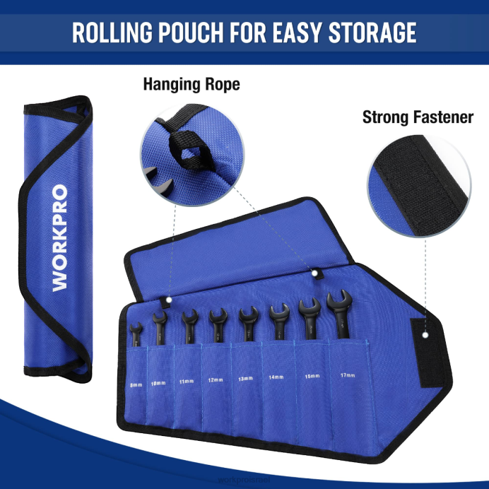 מורדן WORKPRO 8 יחידות סט מפתח ברגים נגד החלקה עם ראש גמיש כְּלִי L40Z80