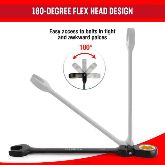 מורדן WORKPRO 8 יחידות סט מפתח ברגים נגד החלקה עם ראש גמיש כְּלִי L40Z80