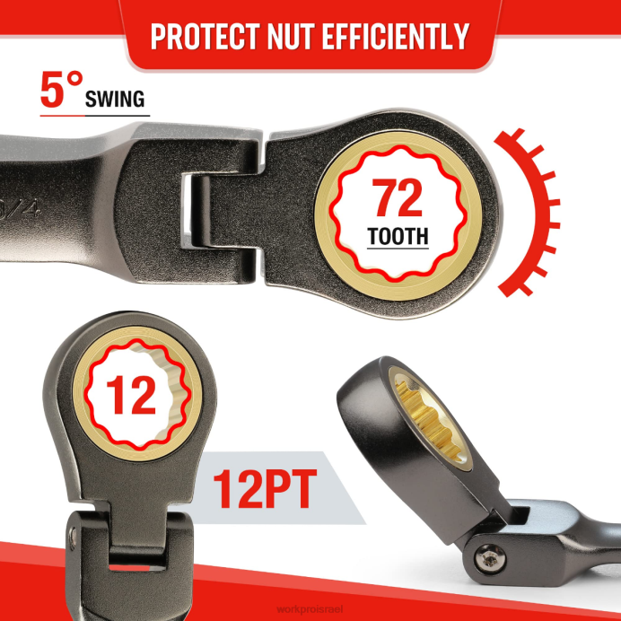 חָדָשׁ WORKPRO 8 יחידות סט מפתחות שילוב עם ראש גמיש קשוח כְּלִי L40Z82