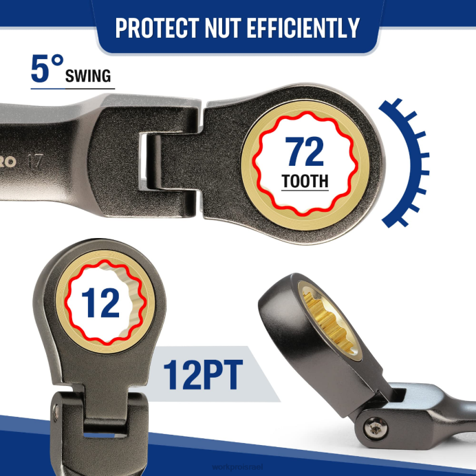 חָדָשׁ WORKPRO 8 יחידות סט מפתחות שילוב עם ראש גמיש קשוח כְּלִי L40Z82