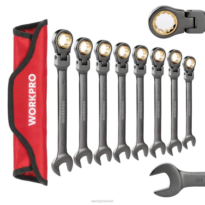 מוֹעִיל WORKPRO 8 יחידות מפתח ברגים משולב ראש גמיש עם תיק ארגונית כְּלִי L40Z86
