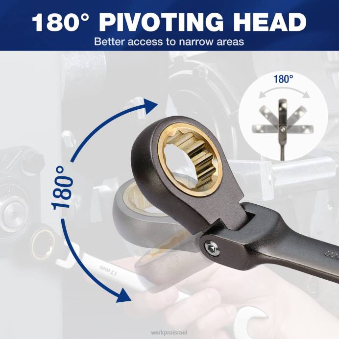 מוֹעִיל WORKPRO 8 יחידות מפתח ברגים משולב ראש גמיש עם תיק ארגונית כְּלִי L40Z86