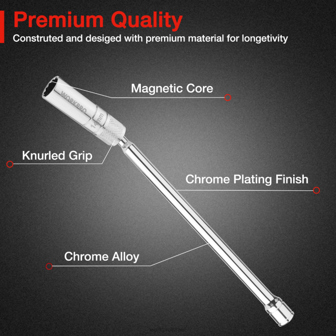 מורדן WORKPRO מצת מסתובב מגנטי עם שקע קיר דק כְּלִי L40Z144