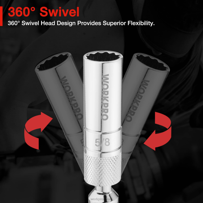 מוֹעִיל WORKPRO מצת מסתובב מגנטי עם שקע קיר דק כְּלִי L40Z147