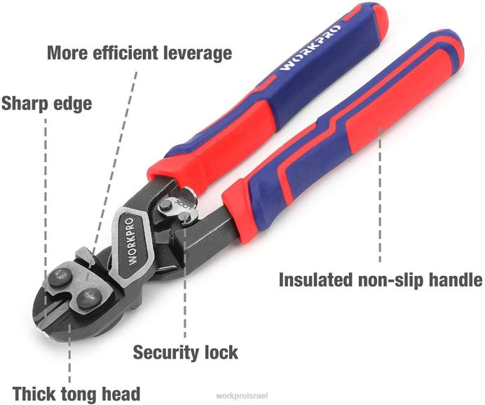 מורדן WORKPRO חותך בריח מיני עם מנעול אבטחה ומינוף יעיל יותר כְּלִי L40Z154
