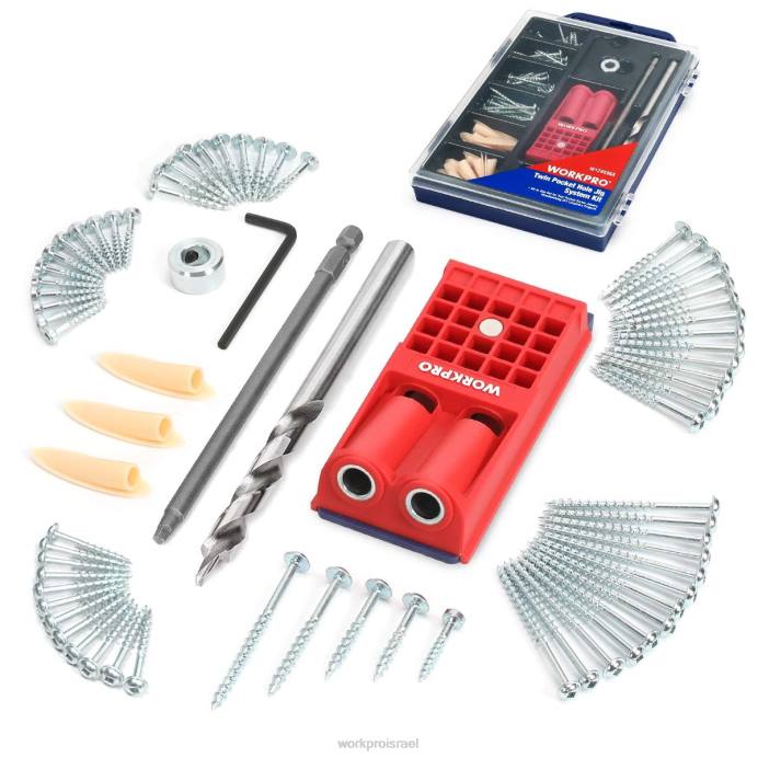 מורדן WORKPRO תקעי פלסטיק ברגים נהג מרובעים גסים ערכת חור כיס כְּלִי L40Z201