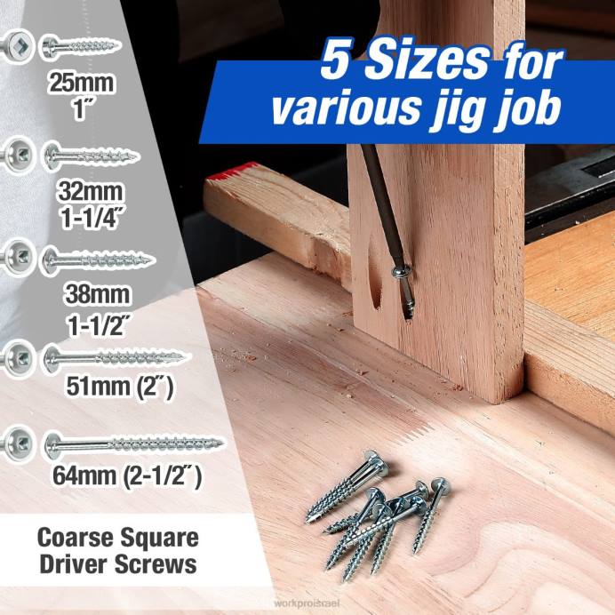מורדן WORKPRO תקעי פלסטיק ברגים נהג מרובעים גסים ערכת חור כיס כְּלִי L40Z201