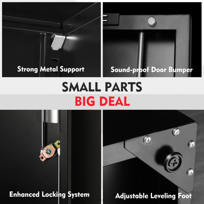 מורדן WORKPRO ארון אחסון, ארונות מוסך מתכת עם דלתות ומדפים אִחסוּן L40Z22