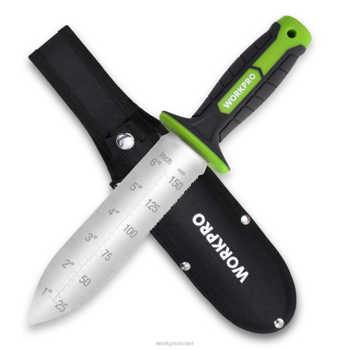 ירוק/ורוד WORKPRO סכין גינה עם נדן אוקספורד, להב נירוסטה עם קצה חיתוך כְּלִי L40Z283