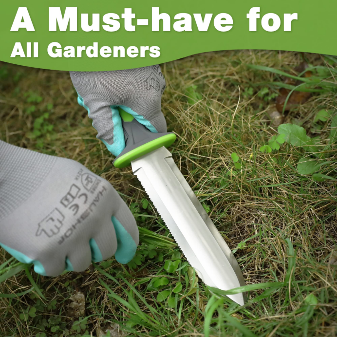 ירוק/ורוד WORKPRO סכין גינה עם נדן אוקספורד, להב נירוסטה עם קצה חיתוך כְּלִי L40Z283