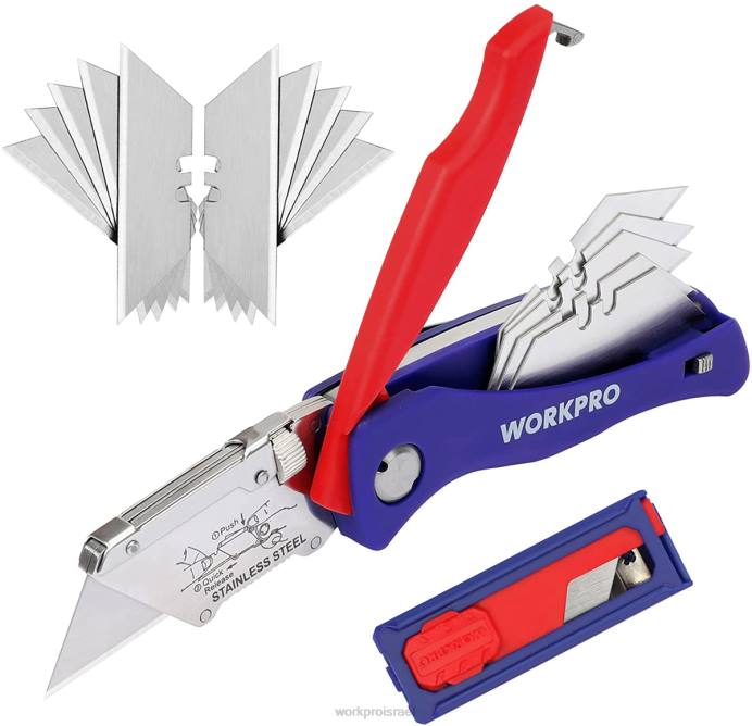 מורדן WORKPRO סכין שירות מתקפל עם חותך תיבת החלפה מהירה עם נעילה אחורית עם תפס חגורה כְּלִי L40Z46