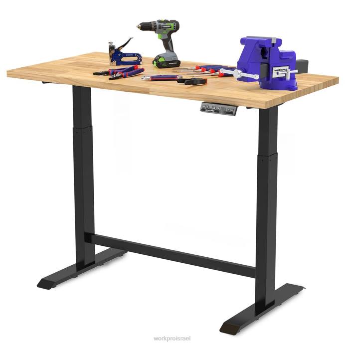 מורדן WORKPRO שולחן עבודה חשמלי מתכוונן לגובה עמידה עם משטח עץ ומנוע כפול אִחסוּן L40Z5