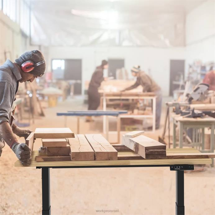 מורדן WORKPRO שולחן עבודה חשמלי מתכוונן לגובה עמידה עם משטח עץ ומנוע כפול אִחסוּן L40Z5