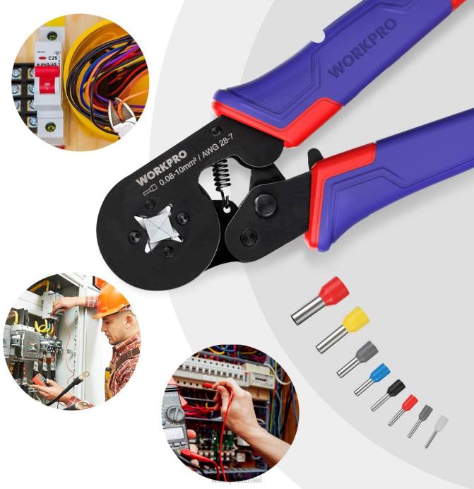 מורדן WORKPRO ערכת כלי כיווץ חוט, awg 28-7 כלי לכיווץ חוטי מחגר מתכוונן עצמי כְּלִי L40Z161