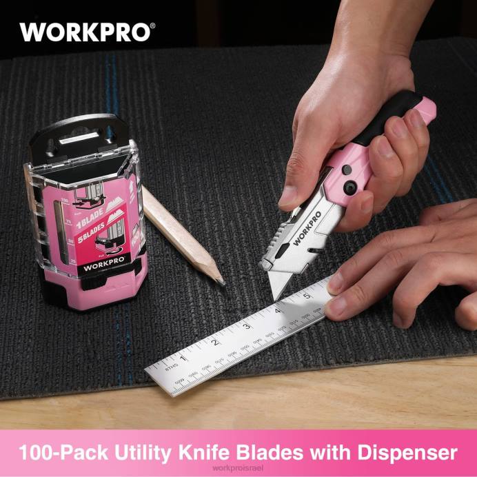 אדום/ורוד WORKPRO החלפת להבי סכין שימושי מפלדת פחמן sk5 100 יחידות עם מתקן כְּלִי L40Z49