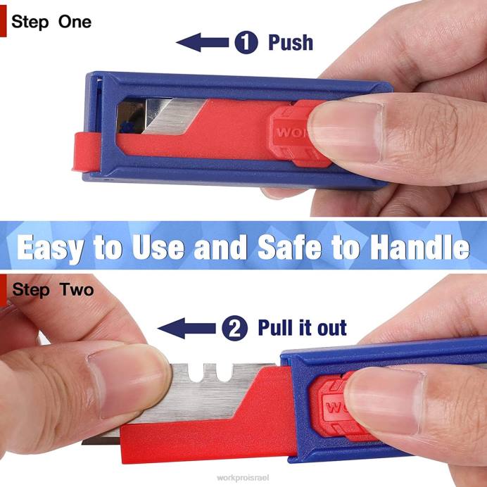 מורדן WORKPRO להבי סכין, מילוי להבי חותך קופסת פלדה sk5, גודל סטנדרטי עם מתקן אישי, חבילה של 50 כְּלִי L40Z55