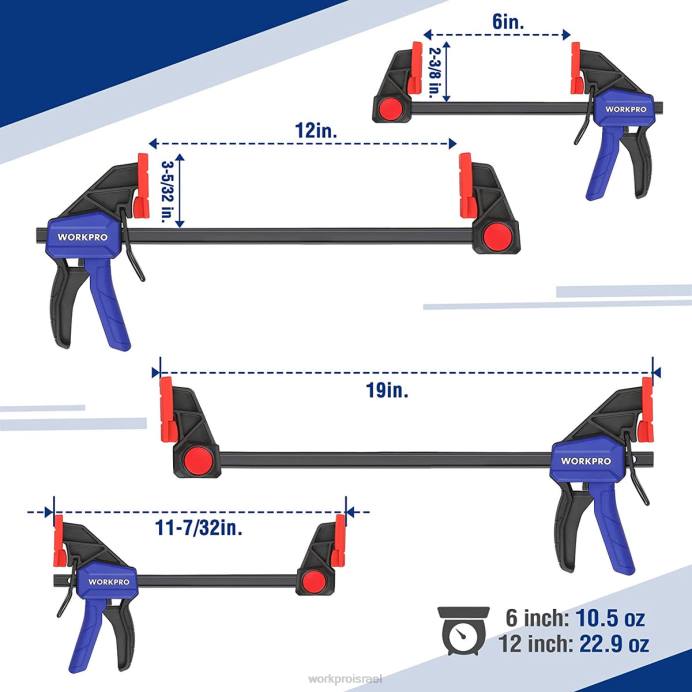 חָדָשׁ WORKPRO מהדקי בר לעיבוד עץ, כובע של 150/300 פאונד כְּלִי L40Z121