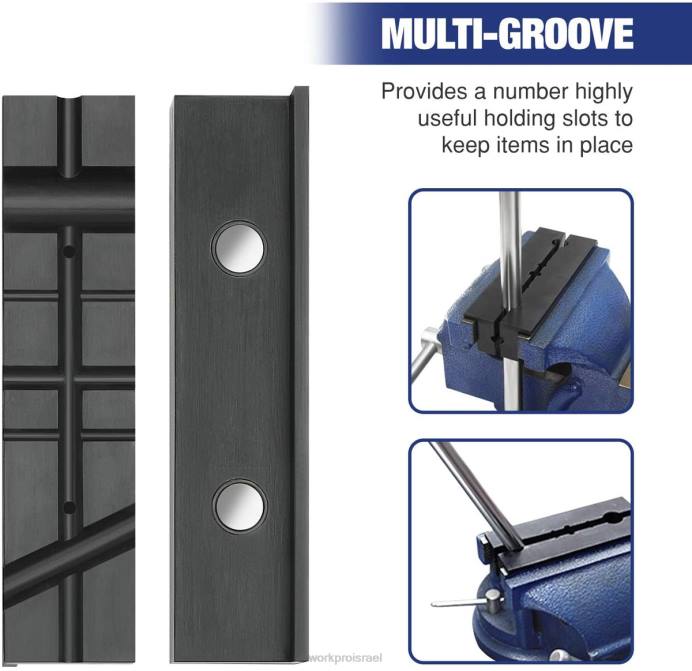 מורדן WORKPRO רפידות לסת של 2 זוגות, מגיני כיסויי לסת מגנטיים, רפידות לסת מרובות חריצים וסט רפידות אלומיניום כְּלִי L40Z117