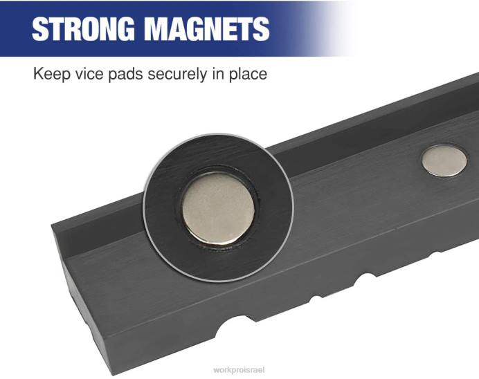 מורדן WORKPRO רפידות לסת של 2 זוגות, מגיני כיסויי לסת מגנטיים, רפידות לסת מרובות חריצים וסט רפידות אלומיניום כְּלִי L40Z117